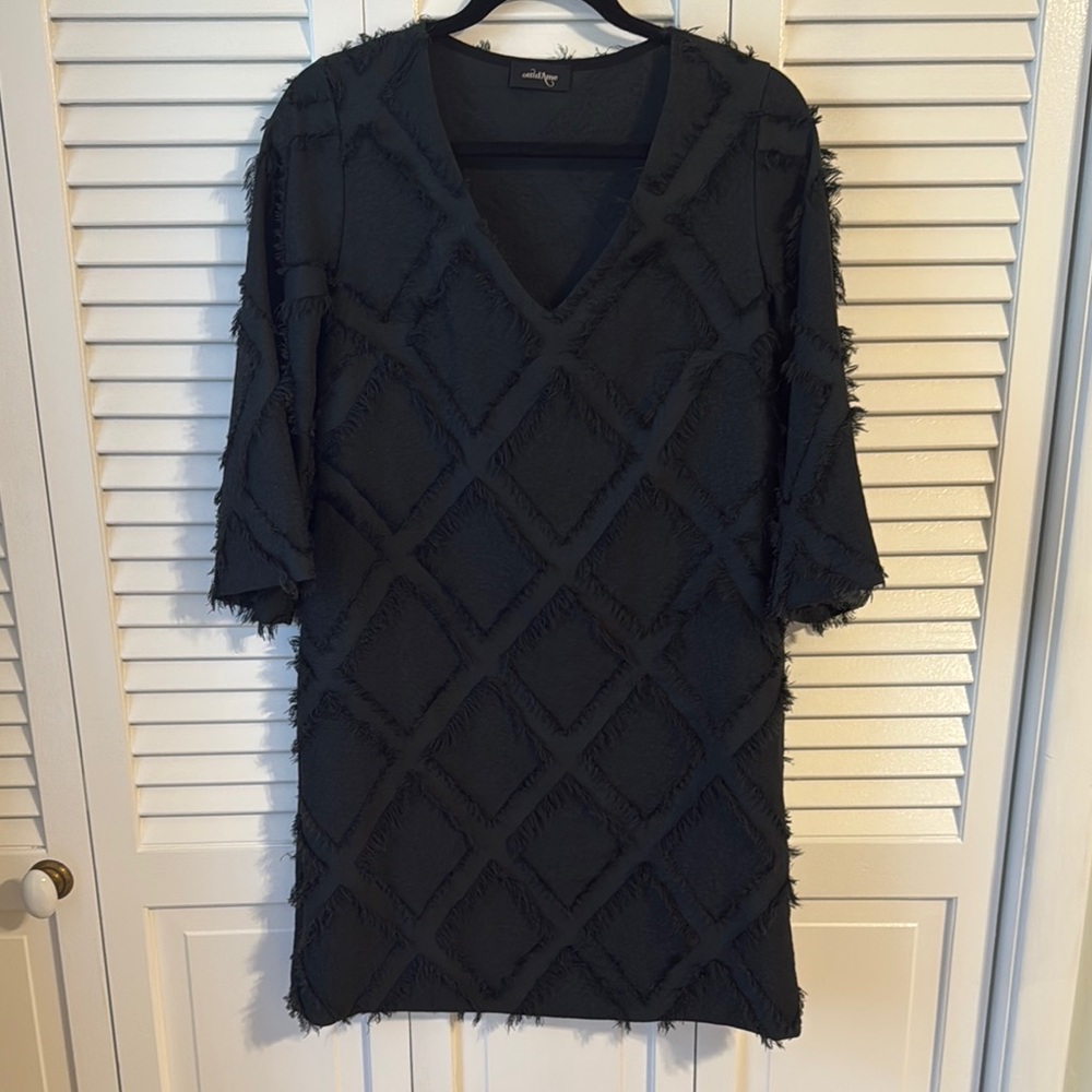Anthropologie Black Textured Dress